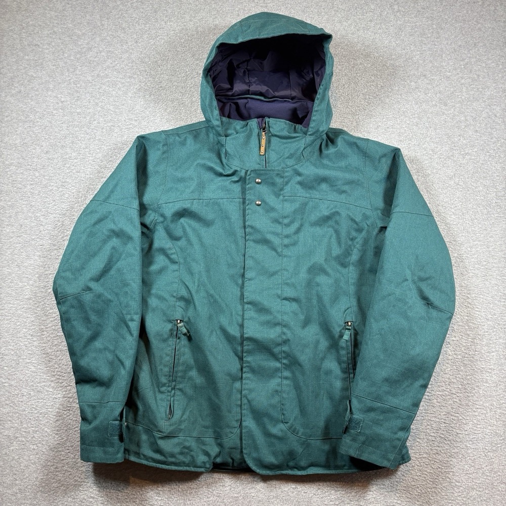 Burton Dryride Snowboard Jacket Womens XL Green Hooded Ski Y2K Insulated Winter
